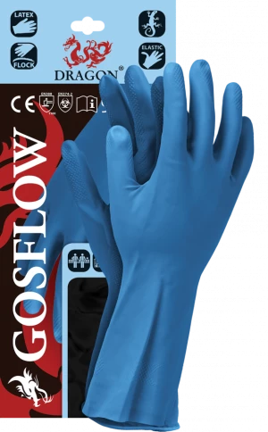 Rękawice chemoodporne Reis Gosflow, flokowane, rozmiar M