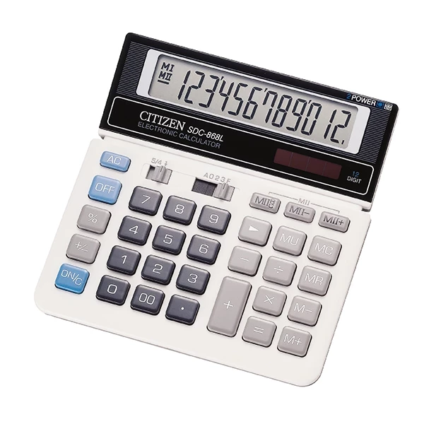 Kalkulator biurowy Citizen SDC-868, 12 cyfr, biało-czarny
