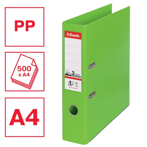 Segregator Esselte Vivida No.1 Power, A4, szerokość grzbietu 75mm, do 500 kartek, zielony