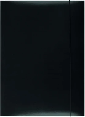 Teczka kartonowa z gumką lakierowana Office Products, A4, 3-skrzydłowa, 300g/m2, czarny