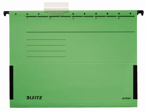 Teczka zawieszkowa kartonowa z rozciągliwymi bokami Leitz Alpha, A4, 348x260mm, 275g/m2, zielony