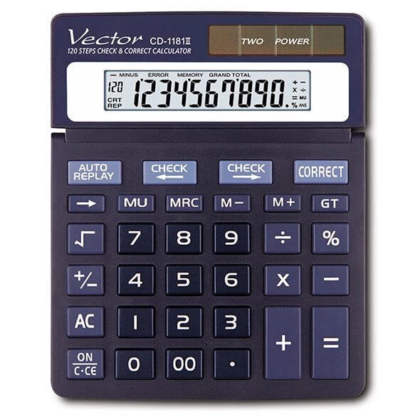 Kalkulator biurowy Vector CD1181, 10 cyfr, czarny