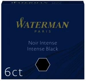 Naboje do piór Waterman, International, krótkie, 6 sztuk, czarny