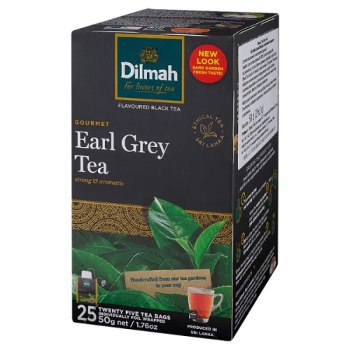 Herbata Earl Grey czarna w kopertach Dilmah, 25 sztuk x 2g