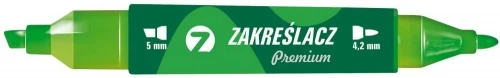 zakreślacz Premium dwustronny Tetis, okrągła/ścięta, 4.2mm/5mm, zielony