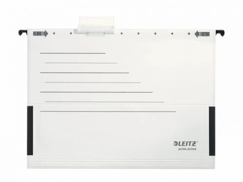 Teczka zawieszkowa kartonowa Leitz Alpha Active, A4, z rozciągliwymi bokami, 225g/m2 biały