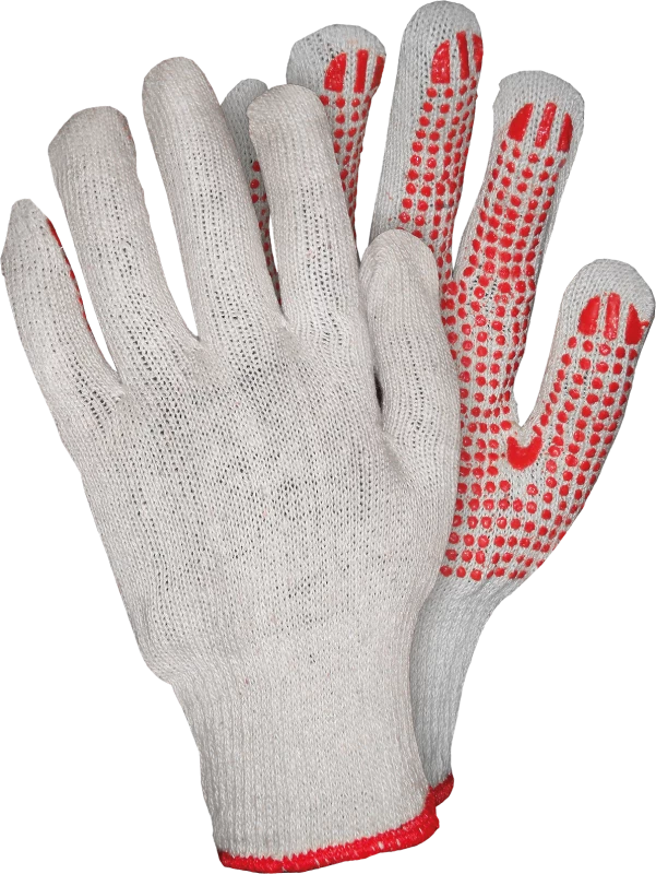 Rękawice tkaninowe Reis RDZN_NATU, rozmiar 9, nakrapiane, szaro-czerwony