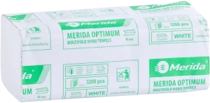 Ręcznik papierowy Merida, dwuwarstwowy, w składce ZZ, 160 składek, biały