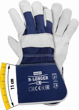 Rękawice wzmacniane Reis R-LONGER GW, rozmiar XL, biało-niebieski