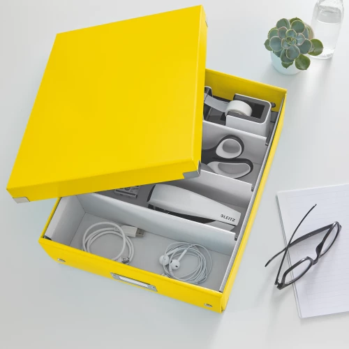 Pudełko z przegródkami Leitz Click&amp;Store Wow, 281x100x370mm, żółty