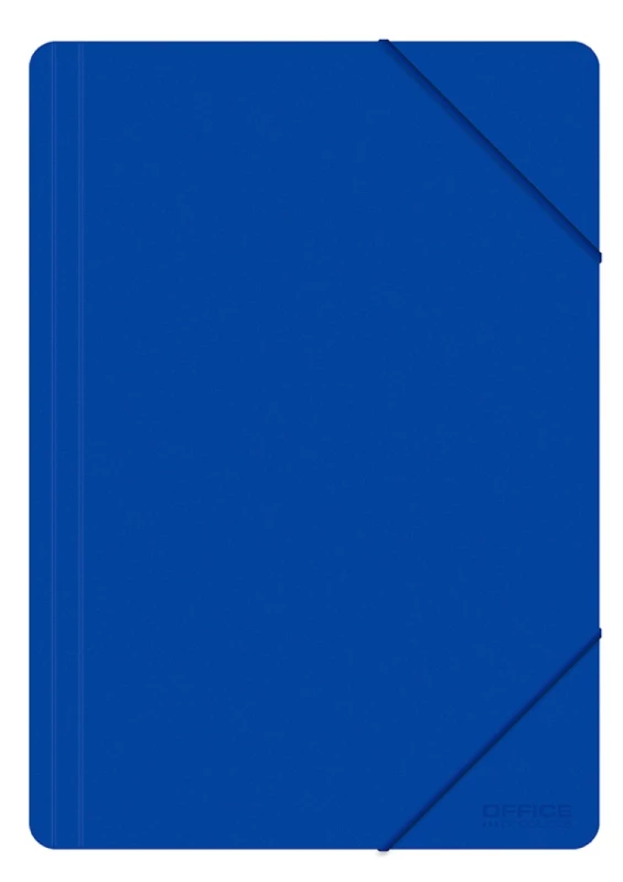 Teczka plastikowa z gumką Office Products, A4, 3-skrzydłowa, 500µm, niebieski