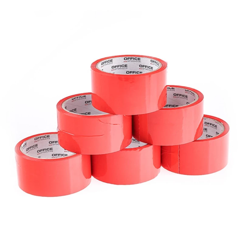 Taśma pakowa Office Products, akryl, 48mmx50yd, czerwony