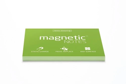 Karteczki elektrostatyczne Magnetic, 100x70mm, 100 sztuk, zielony