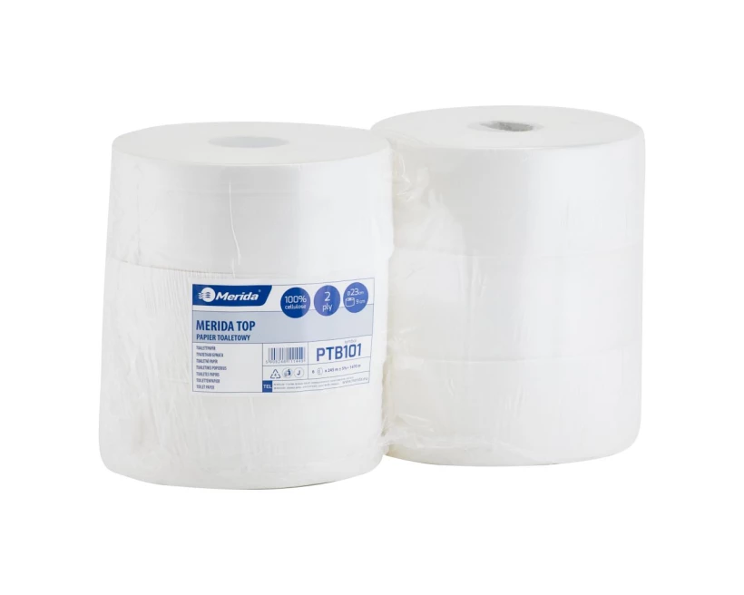 Papier toaletowy Merida Top, 2-warstwowy, 6 rolek, 23cmx245m, biały