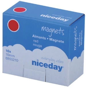 Magnesy Niceday 10 mm, kolor czerwony