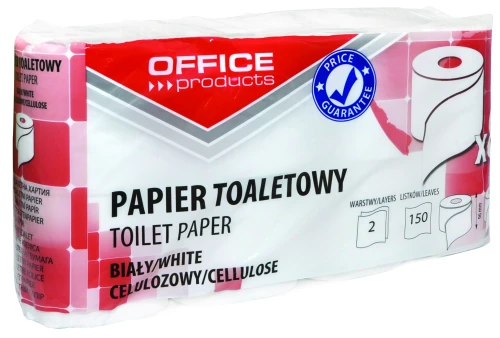 Papier toaletowy Office Products, 2-warstwowy, 15m, 8 rolek, biały