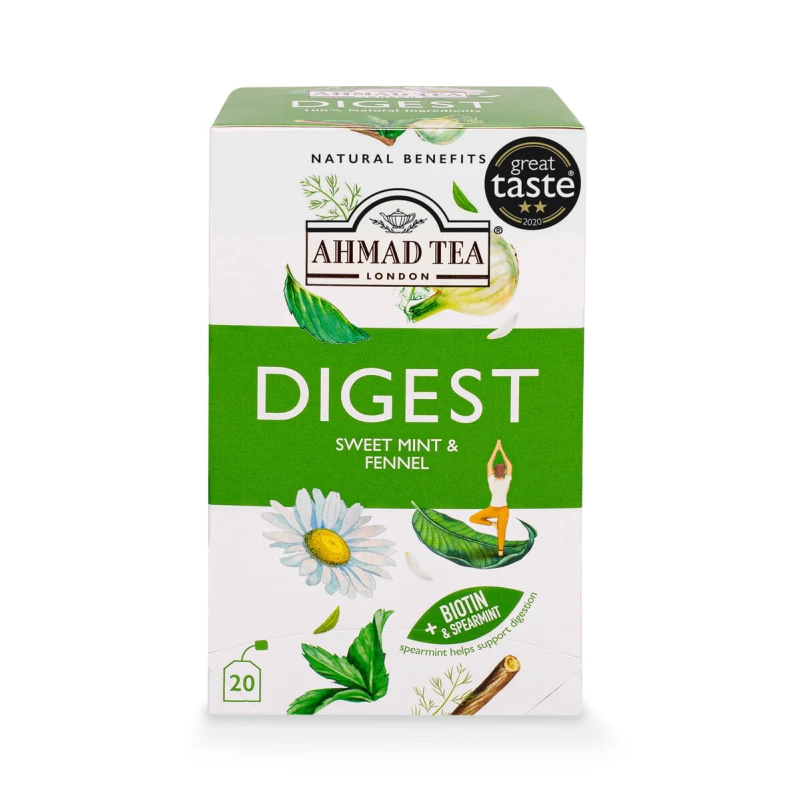 Herbata funkcjonalna w kopertach Ahmad Tea Digest Healthy Benefit, 20 sztuk x 2g