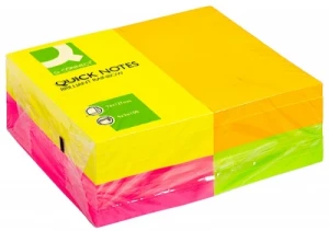 Karteczki samoprzylepne Q-connect Rainbow, 127x76mm, 4x3x100 karteczek, mix kolorów neonowych