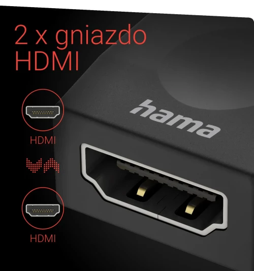 Adapter Hama 2x gniazdo HDMI 4K