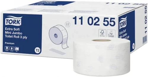 Papier toaletowy Tork Premium Mini Jumbo, 3-warstwowy, 9.7cmx120m, 12 rolek, biały