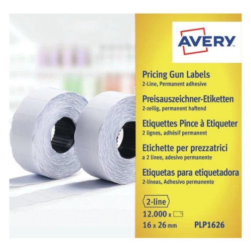 etykiety cenowe Avery Zweckform, 16x26 mm, 1200 sztuk, 10 rolek, biały