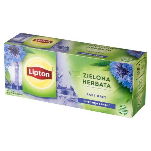 Herbata zielona w torebkach Lipton Earl Grey, 25 sztuk x 1.6g