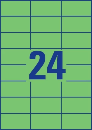 Etykiety Avery Zweckform, 70x37mm, trwałe, 100 arkuszy, zielony