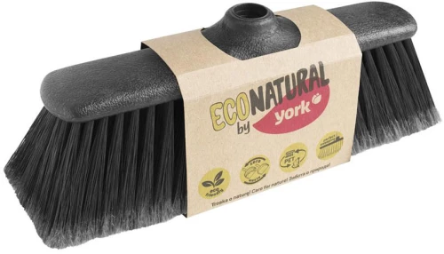 miotła ze wzmocnionym trzonkiem Eco Natural by York, 120cm, czarno-szara, kij+końcówka