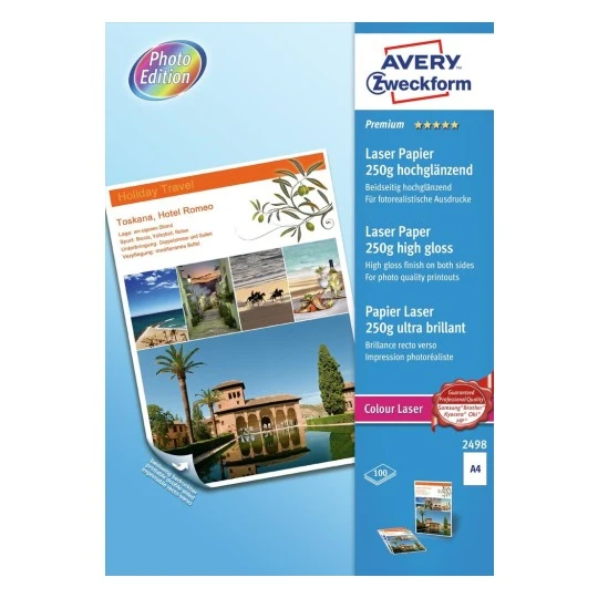 Papier Avery Zweckform Premium, do kolorowych drukarek laserowych, A4, 250 g/m2