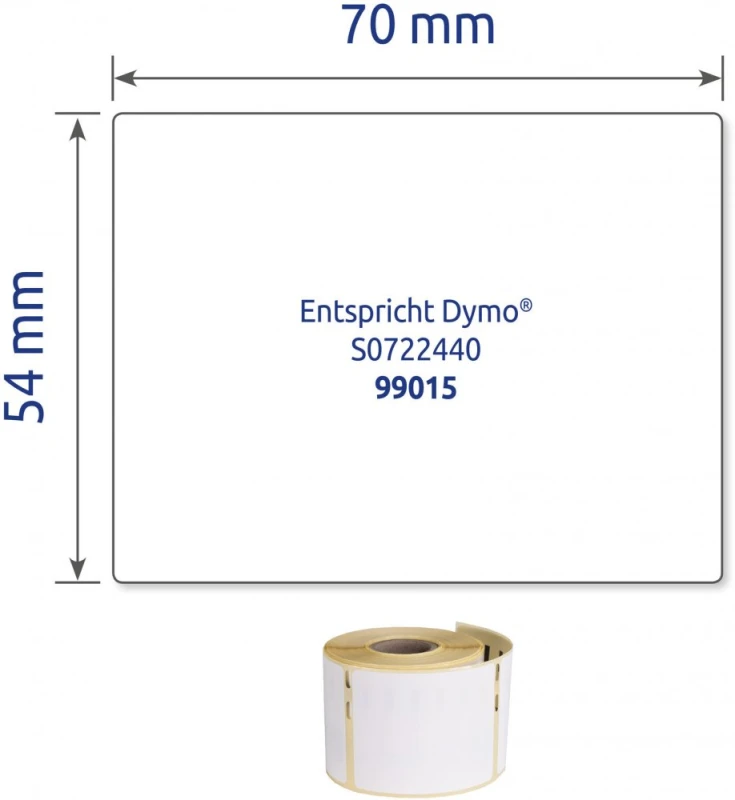 Etykiety uniwersalne Avery Zweckform, w rolce, do drukarek termicznych Dymo TM, 54 x 70mm, 320 etykiet/1 rolka, biały