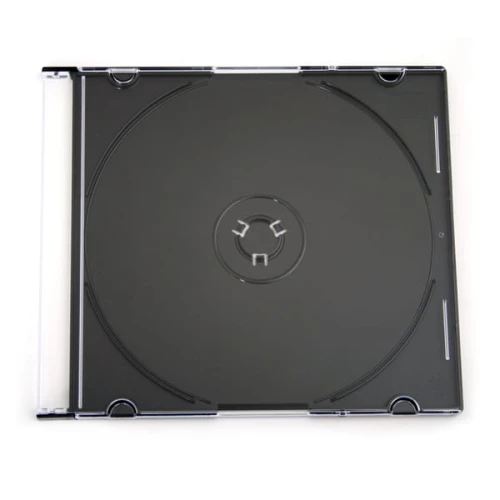 Pudełko slim na płytę CD/DVD Omega, plastikowe, 1 sztuka, czarny