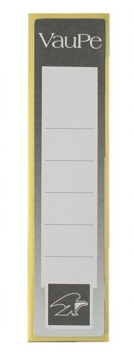 Etykiety do segregatorów VauPe, samoprzylepne, 35x155mm, 25 sztuk, biało-szary