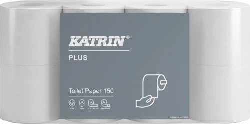 Papier toaletowy Katrin Plus, 3-warstwy, w rolce, 96mm x 17.25m, 8 sztuk, biały