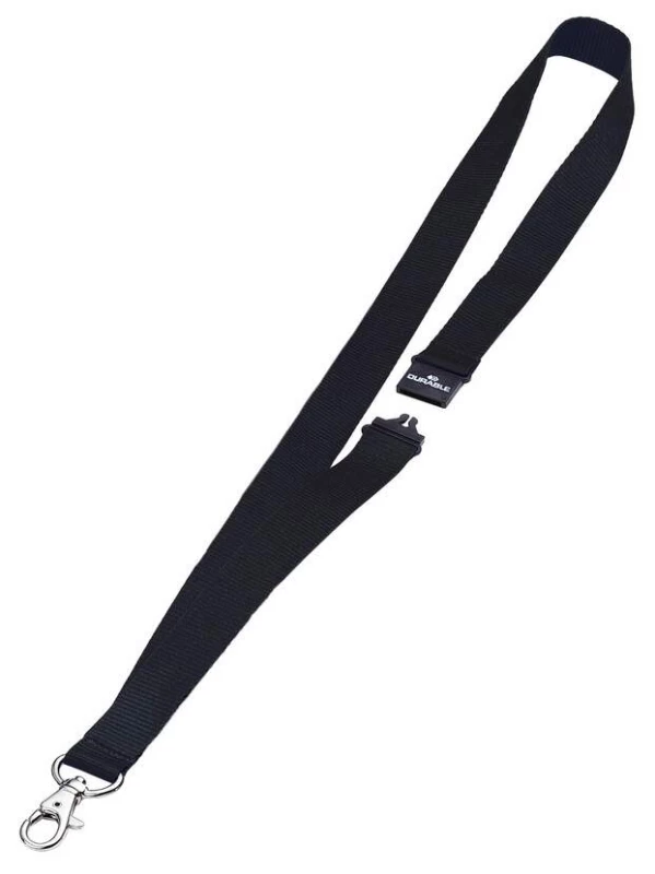 taśma tekstylna z karabińczykiem Durable, 2x44cm, 10 sztuk, czarny