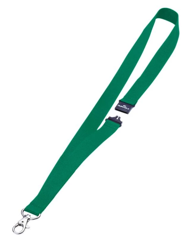 taśma tekstylna z karabińczykiem Durable, 2x44cm, 10 sztuk, zielony