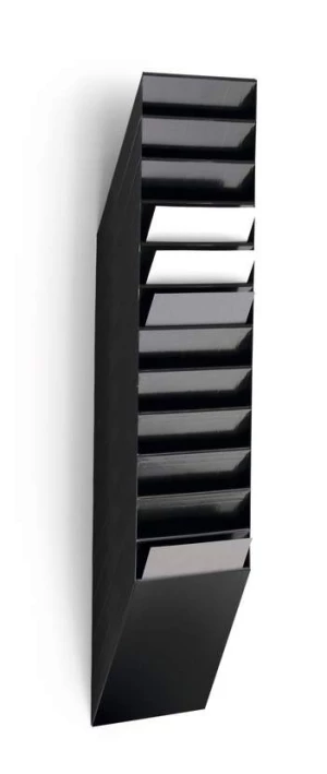 Czarny pojemnik na dokumenty Durable Flexiboxx, pionowy, A4, zestaw 12 sztuk