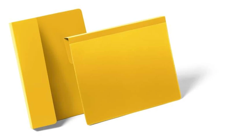 kieszeń magazynowa Durable, z zakładką, A4, pozioma, 50 sztuk, żółty