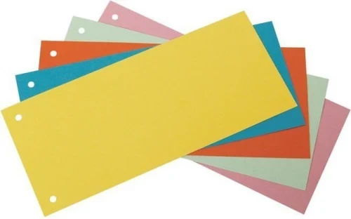 Przekładki kartonowe wąskie Bantex, 1/3 A4, 5x20 sztuk, mix kolorów