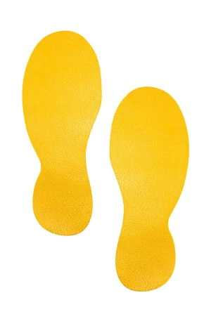 Naklejka podłogowa Durable, kształt stopy, 5 par, żółty
