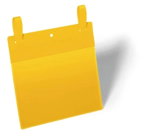Kieszeń magazynowa Durable z paskami montażowymi w żółtym kolorze (A5, pozioma, 50 sztuk)