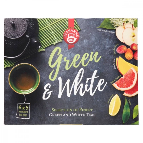 Zestaw herbat w kopertach Teekanne Green &amp; White Collection, 6 smaków, 30 sztuk