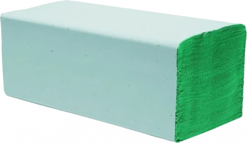 Ręcznik papierowy, jednowarstwowy, w składce ZZ, 200 składek, zielony