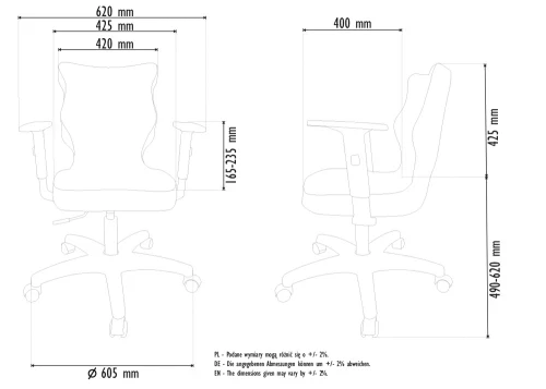 Krzesło obrotowe biurowe Entelo Uni, rozmiar 6, antracyt