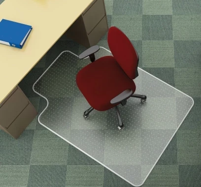 Mata podłogowa pod krzesło Q-Connect, 134x115cm, litera T, miękka, przezroczysty