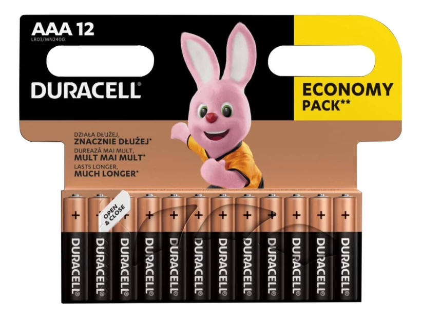 Bateria alkaliczna Duracell Basic, AAA/LR3, 12 sztuk