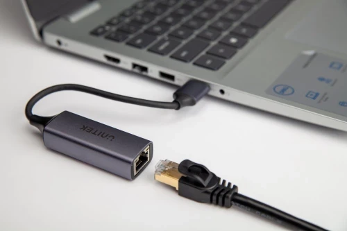 Adapter USB-C 3.1 Gen 1 do RJ45 Unitek U1312A, grafitowy