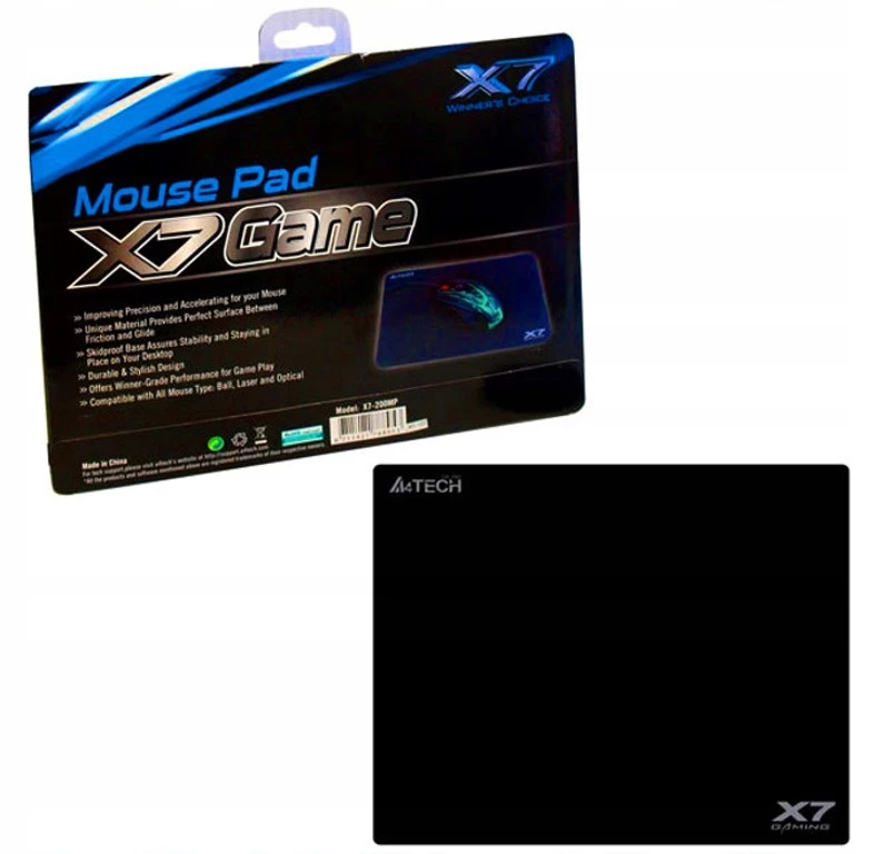Podkładka pod mysz A4Tech XGame X7-200MP, dla graczy, 200x250x3mm, czarny