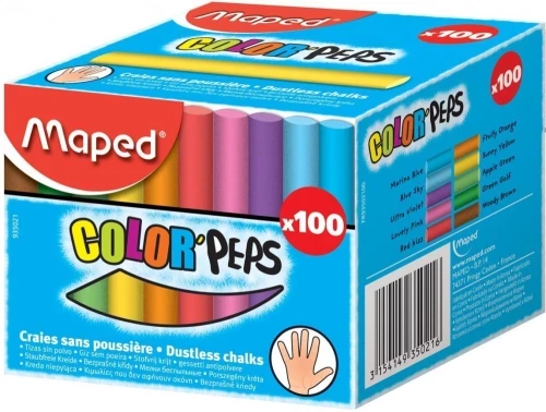 Kreda kolorowa Maped, Colorpeps, 100 sztuk, w pudełku, mix kolorów