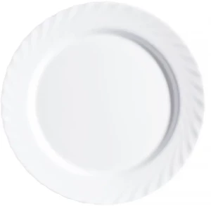 Talerz obiadowy płaski Luminarc Trianon, 24.5cm, szkło hartowane, biały