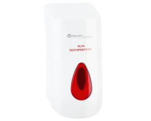 Dozownik do płynu dezynfekcyjnego w sprayu SC836 Merida Top, 25x11.5x11.5cm, na wkłady 1000ml, okienko czerwone, biały (c)